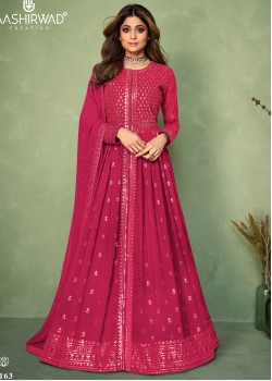 Pink  Real Georgette Gown
